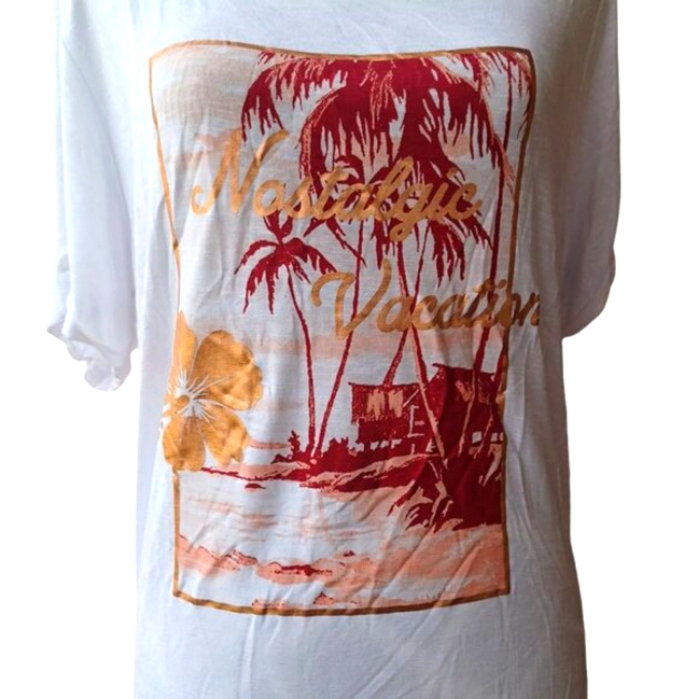 NEW WITH TAGS! Yest sz 14 Quality Fashion t-shirt summer, vacation resort (4564